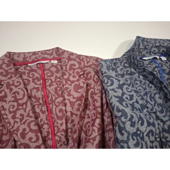 Isaac Mizrahi Live Blazers Women's Size 12 Jacket Filigree Red Blue Lot of 2 - Picture 2 of 5